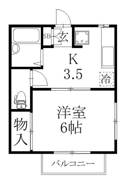 旭町サンコーポ(1K/2階)の間取り写真