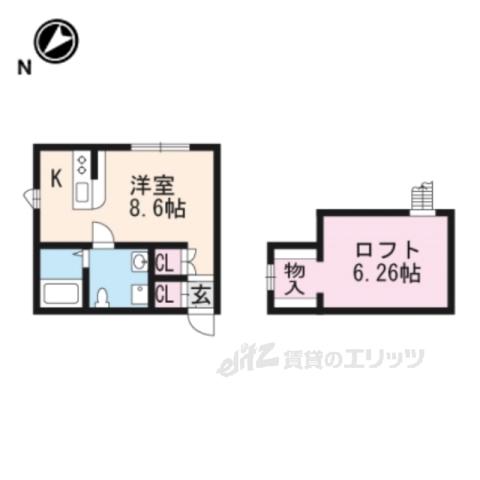 プリマ湖城ケ丘壱番館(1K/1階)の間取り写真