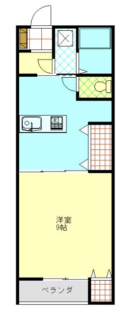 ピブルス(1DK/1階)の間取り写真
