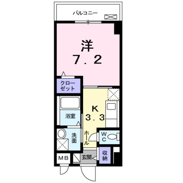 リバーコート 浅香(1K/4階)の間取り写真