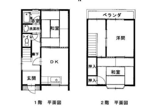 オレンジハイツI(3DK/1階)の間取り写真