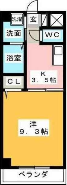 ラトリシエール(1DK/2階)の間取り写真
