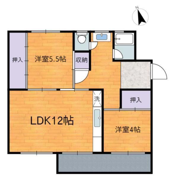 グランベルグ倉敷(2LDK/3階)の間取り写真