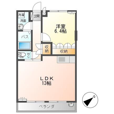 サン・グレイスヴィラ 203(1LDK/2階)の間取り写真