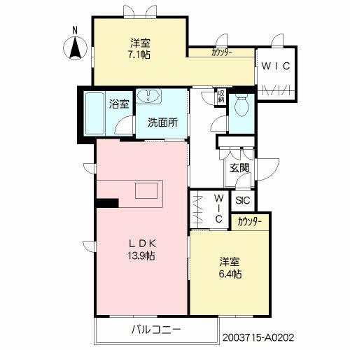 リリーガーデン(2LDK/2階)の間取り写真