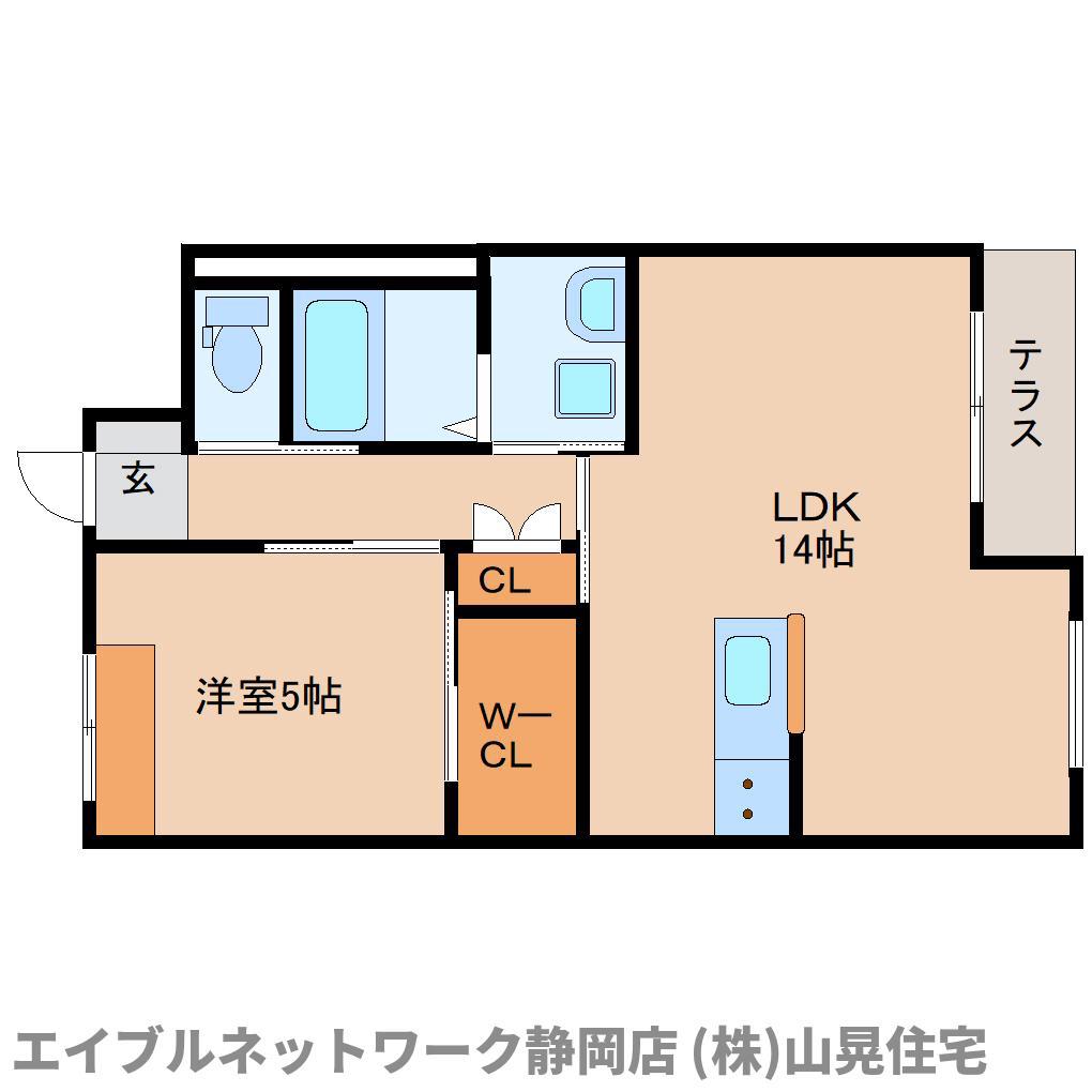 ラ・ベルメール北安東(1LDK/2階)の間取り写真