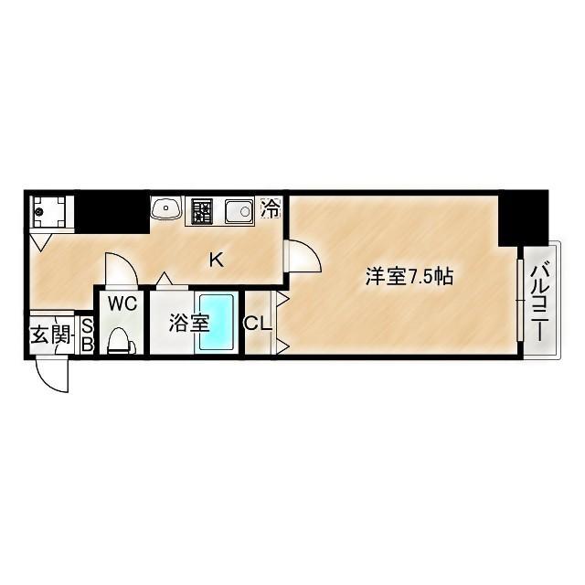 エスライズ桜ノ宮(1K/7階)の間取り写真