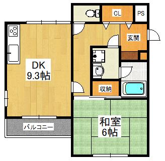 プライムシティ行徳(1DK/4階)の間取り写真