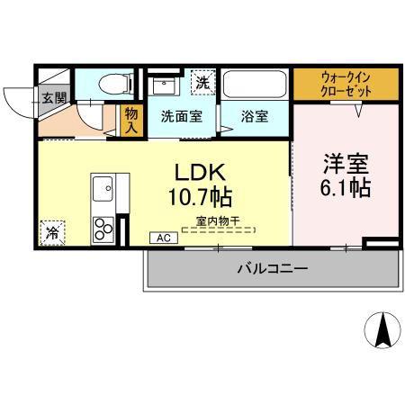 ＪＲ東北本線 盛岡駅 バス乗車時間：8分 最寄りバス停で下車 徒歩7分 3階建 築2年(1LDK/3階)の間取り写真