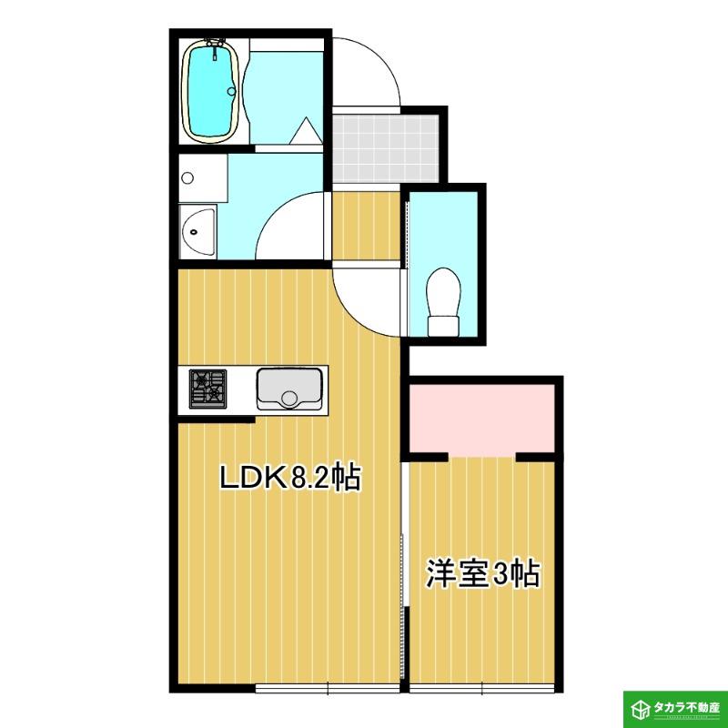 アパルトメント勢家(1LDK/1階)の間取り写真