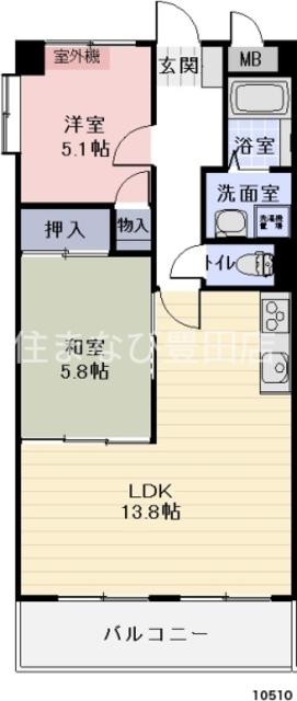 ラヴィアン八千代(2LDK/6階)の間取り写真