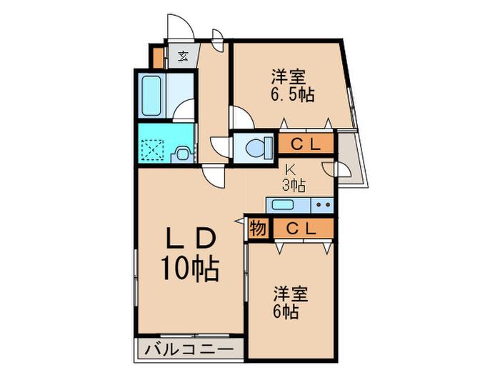 NOVA大通II(2LDK/2階)の間取り写真