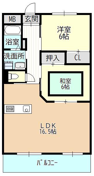 リバーステージもりやま(2LDK/1階)の間取り写真