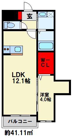 プレステージ行橋泉中央(1LDK/1階)の間取り写真