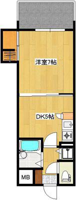 西田ビル(1DK/4階)の間取り写真