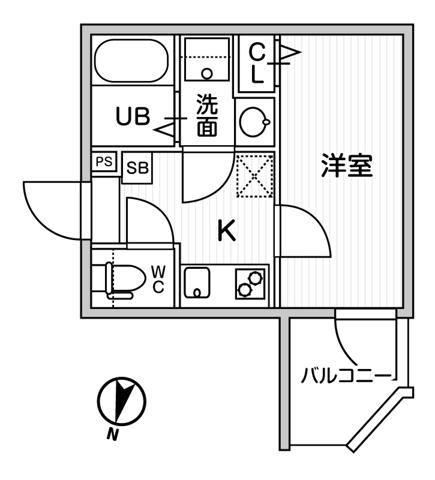 ティーズ クオーレ横濱元町(1K/3階)の間取り写真