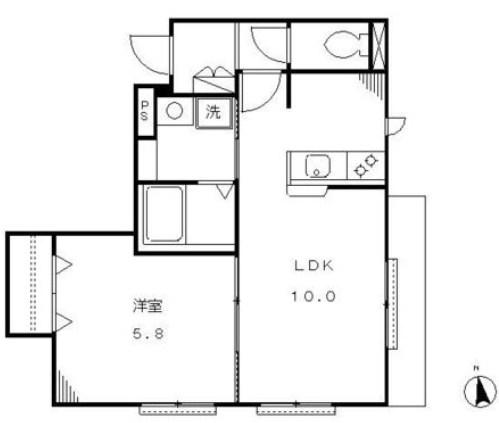 SILK RESIDENCE S(1LDK/1階)の間取り写真