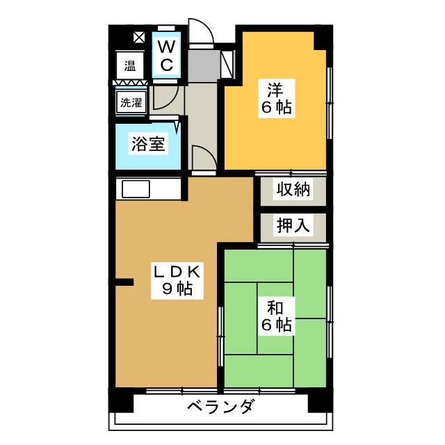 サンパレス新加納(2LDK/2階)の間取り写真