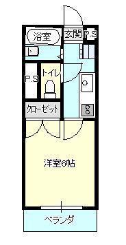 第2レンツェン(1K/3階)の間取り写真