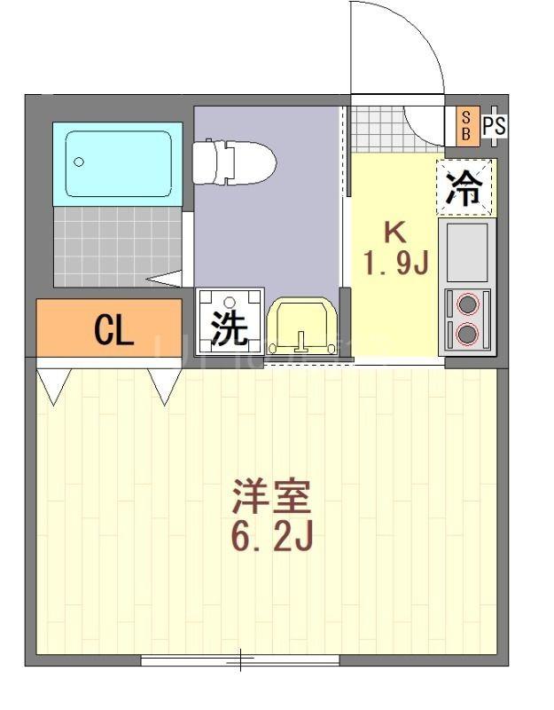 マウ溝の口(1K/3階)の間取り写真