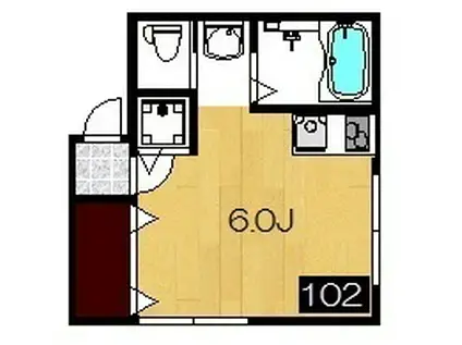 WILL五貫目(ワンルーム/1階)の間取り写真