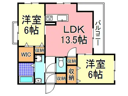 シャーメゾンドゥシャルール(2LDK/3階)の間取り写真