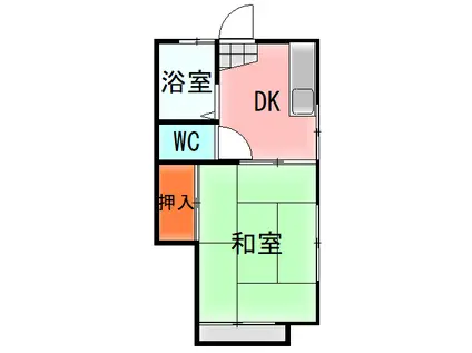 YKコーポ(1K/2階)の間取り写真