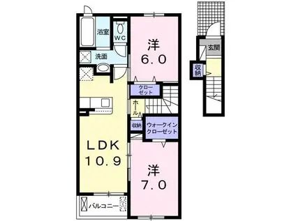 オアシス・コート II(2LDK/2階)の間取り写真