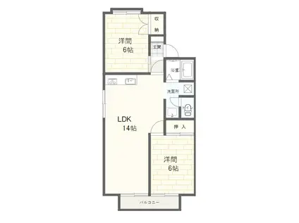 ファミール白山(2LDK/2階)の間取り写真