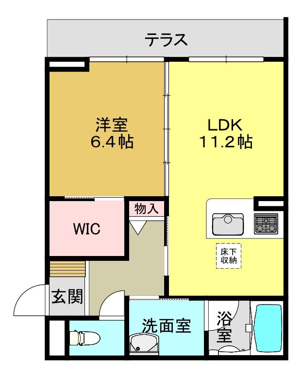 SHA MAISON LUNA(1LDK/1階)の間取り写真