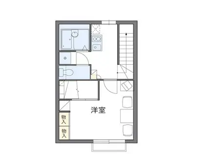 レオパレスヴィラアンソレイユ(1K/2階)の間取り写真