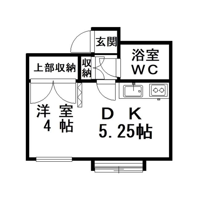 コーポ貝塚(1DK/2階)の間取り写真