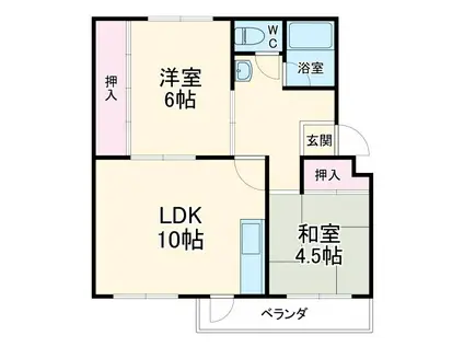 松降マンション(2LDK/2階)の間取り写真