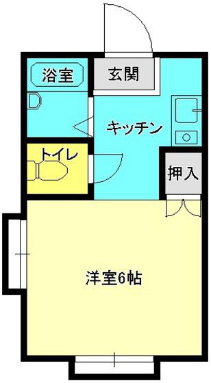 ビューハウス平井(1K/2階)の間取り写真