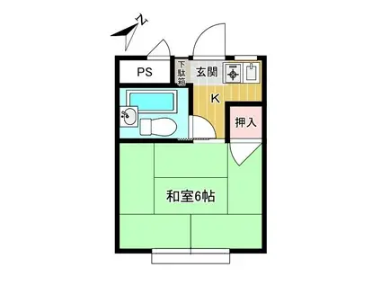 秀和コーポ(1K/3階)の間取り写真