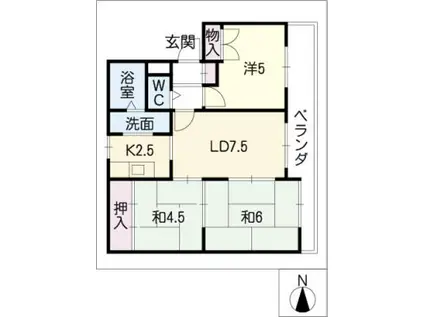 伊藤第2ビル(3LDK/3階)の間取り写真