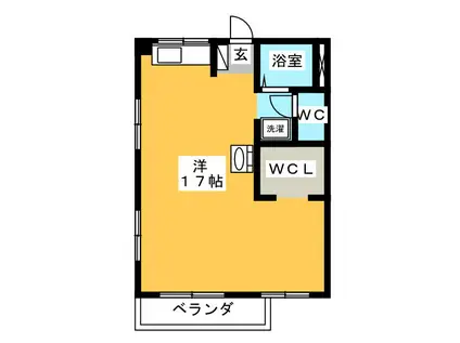 ハイツI(ワンルーム/2階)の間取り写真