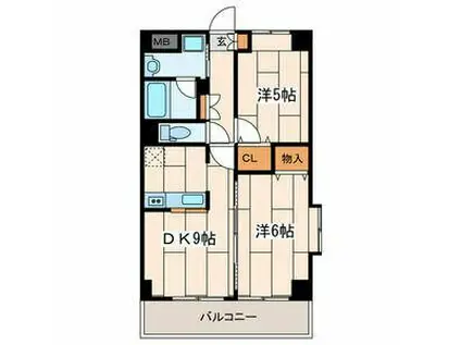 メゾンフローレ(2DK/1階)の間取り写真
