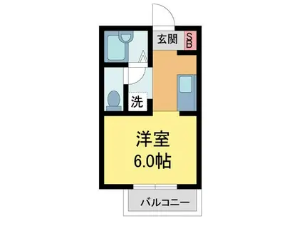 メゾン甲子園(1K/2階)の間取り写真