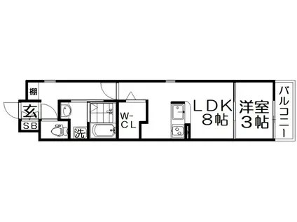 AVENIRUII(1LDK/3階)の間取り写真