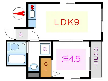 メゾンマナカ3(1LDK/5階)の間取り写真