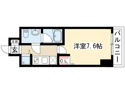 カレント新栄(1K/7階)の間取り写真
