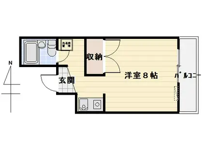 中央SELECTION クロス・床材・エアコン新品セトル高円寺(1K/4階)の間取り写真