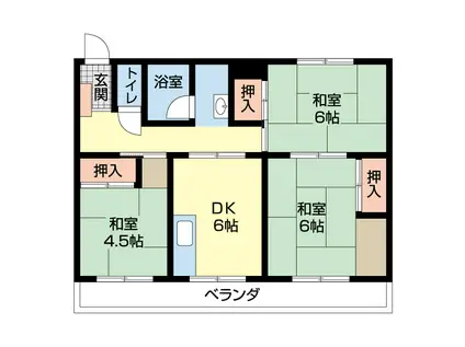 きめたマンション(3DK/3階)の間取り写真