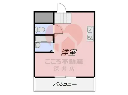 東浅香山マンション(ワンルーム/4階)の間取り写真