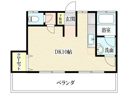 ＪＲ青梅線 中神駅 徒歩5分 2階建 築44年(ワンルーム/2階)の間取り写真