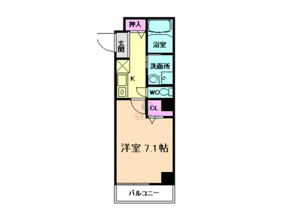 グランエスコート淀川(1K/1階)の間取り写真