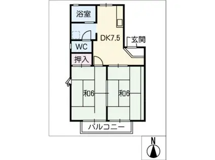 新日テツハイムV(2DK/2階)の間取り写真
