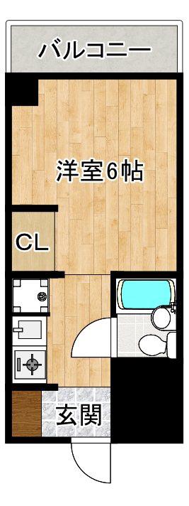 クリーンハイツ(ワンルーム/5階)の間取り写真