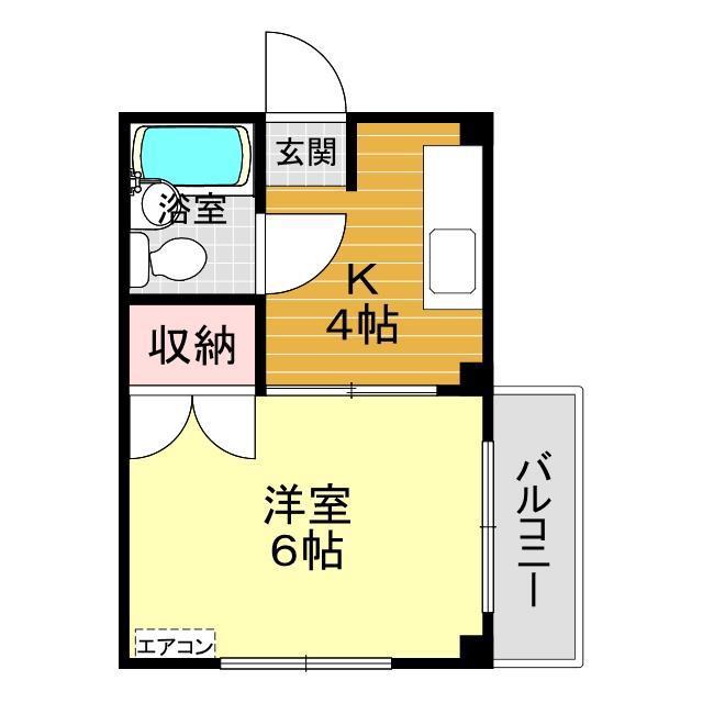 カーサ21(1K/3階)の間取り写真
